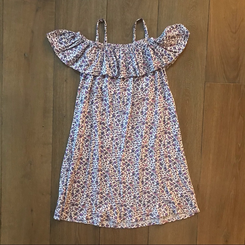 Girl’s Pink and Purple Flowered Dress- size 8/10